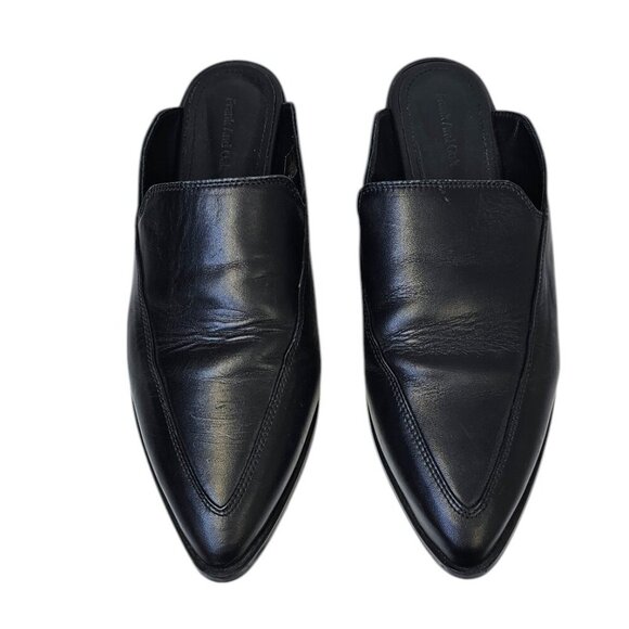 Frank & Oak Womens Black Leather Mules, Slip On, Minimalist, Size 9.5 - Picture 2 of 9